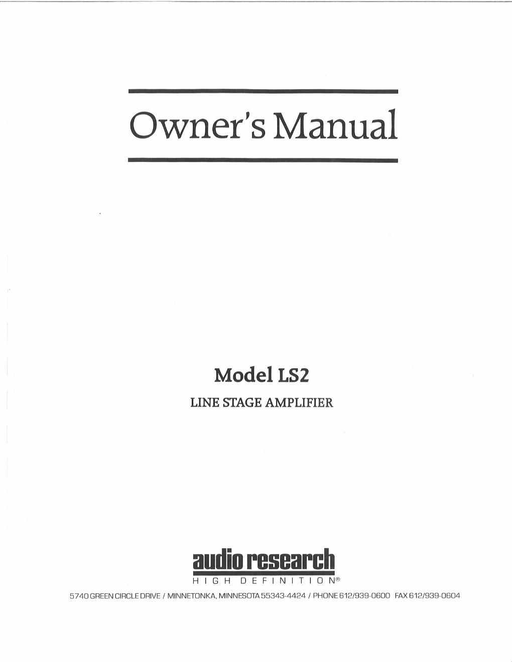 audio research ls 2 owners manual 2
